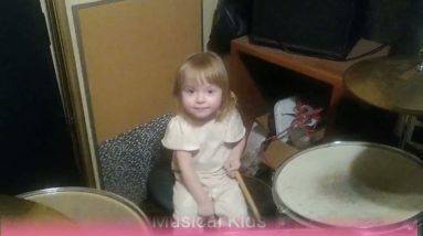 2 Year old ROCKIN the Drums. Queen Quinn is HILARIOUS