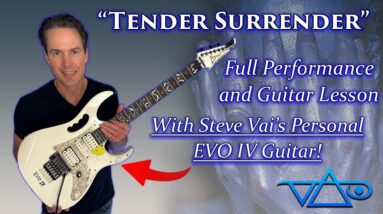 Steve Vai - Tender Surrender Full Performance and Guitar Lesson - With Steve Vai's EVO IV Guitar!